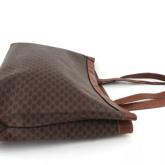 CELINE Tote Bag Macadam Beige PVC x Leather Authentic USED - Picture 4 of 10